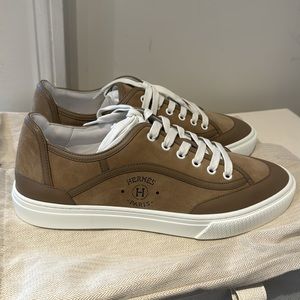 Brand new 100% authentic never worn beige/ khaki Hermes Mens sneaker